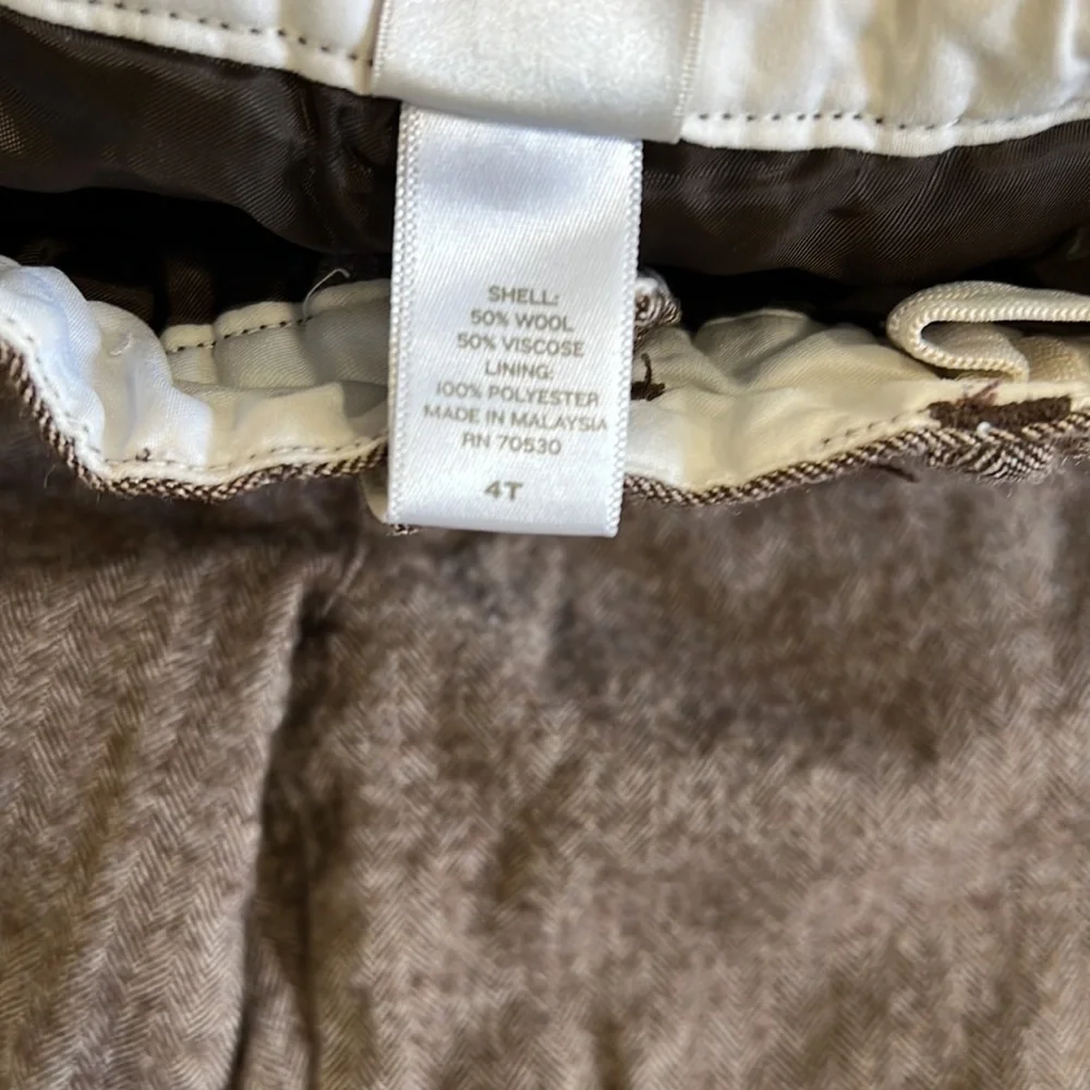 Janie and jack brown herringbone wool blend pants